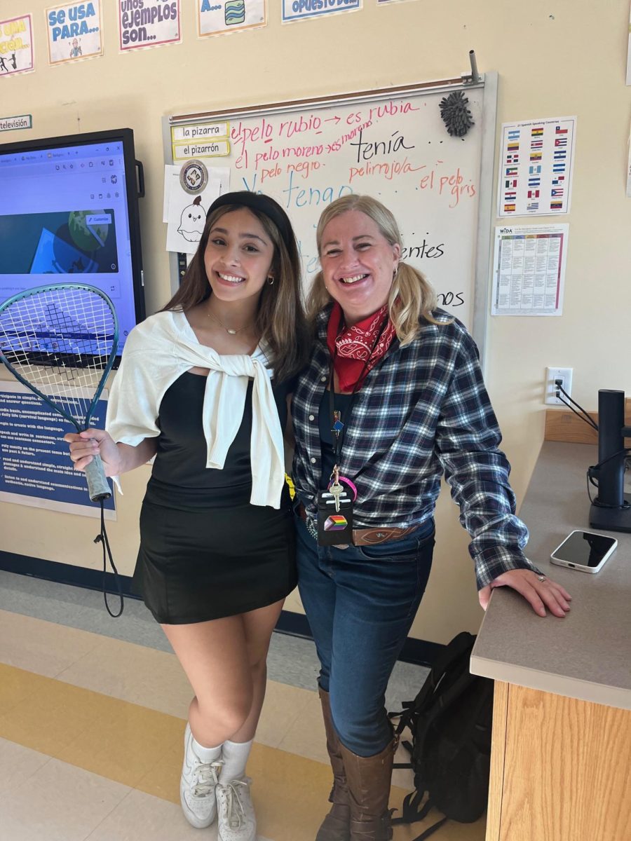 Senior class president, Jaileen Sanchez and adviser Kelly Coscarella