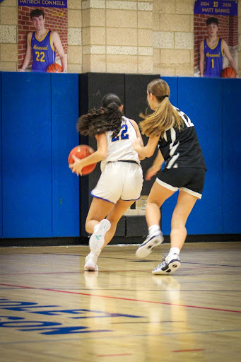 The moment before Nikki went down in a game against Bellingham on January 7.