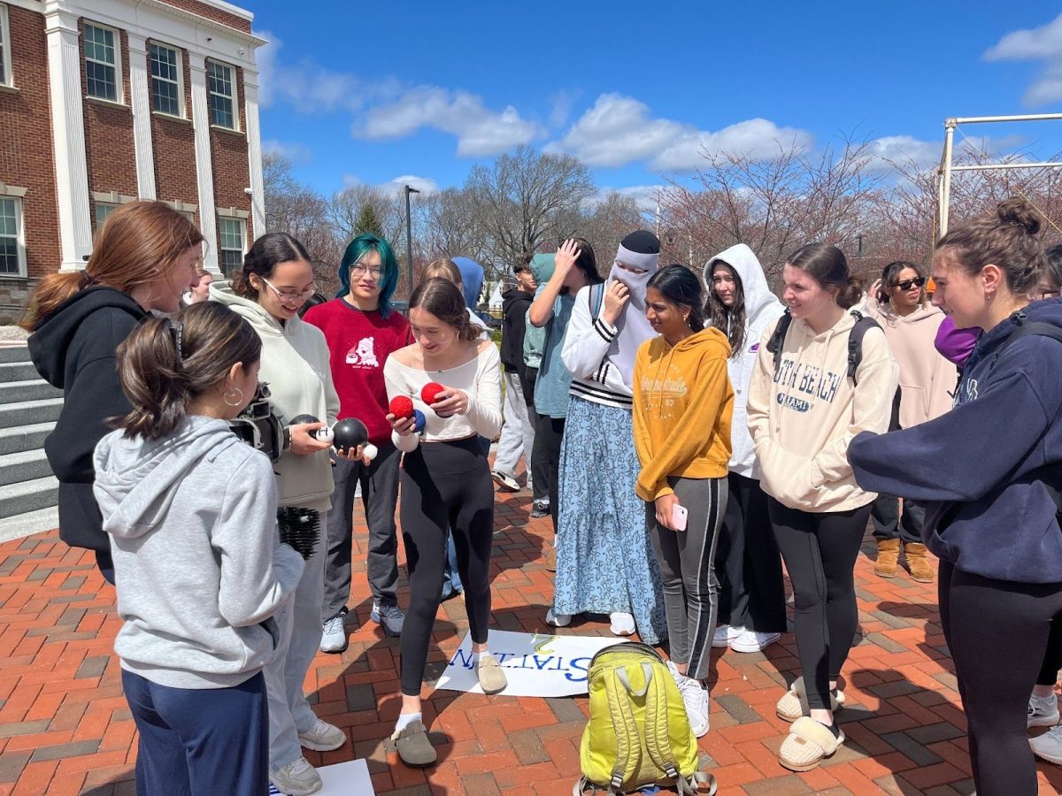 EYC members, Julia and Maia D’Annunzio teaching fellow students about their carbon footprint
