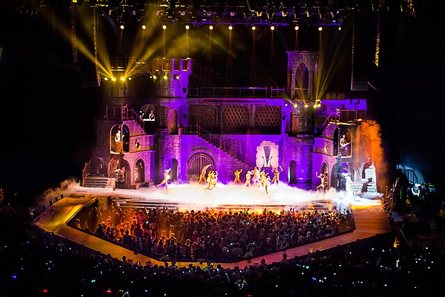 Lady Gaga's stage set-up in Manchester, England
(Andrea & Tim Wilson, Wikimedia Commons)