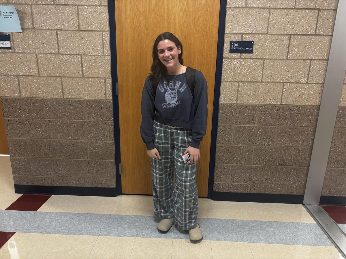Junior Sophie Brogadir dressing in her pajamas