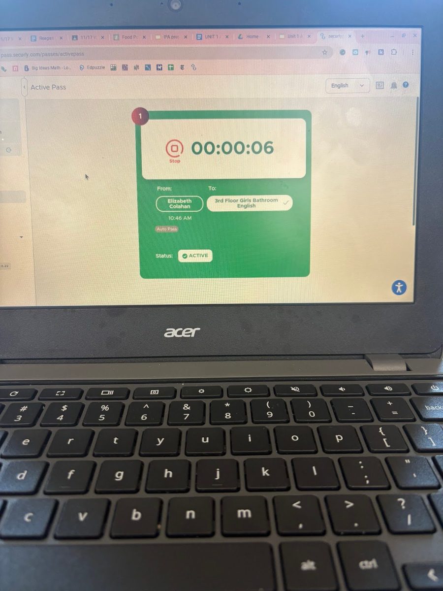 A student screen when they start a Securly pass.