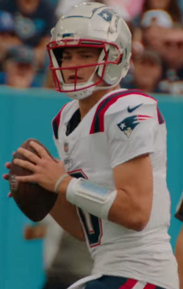 Patriots quarterback Drake Maye in week two’s win against the Miami Dolphins.
