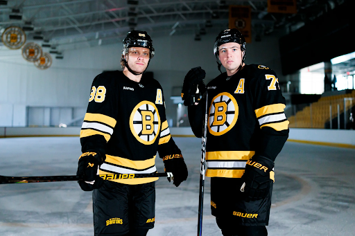 David Pastrnak and Charlie McAvoy