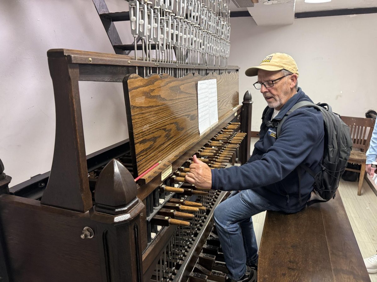 Students had an opportunity to climb the tower to see the 50-bell carillon 