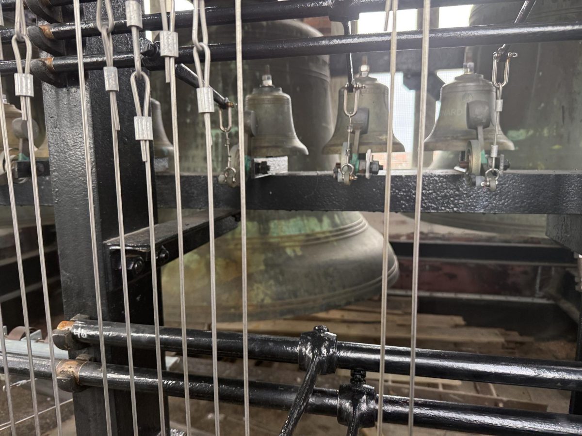 The bells at the top of the tower.