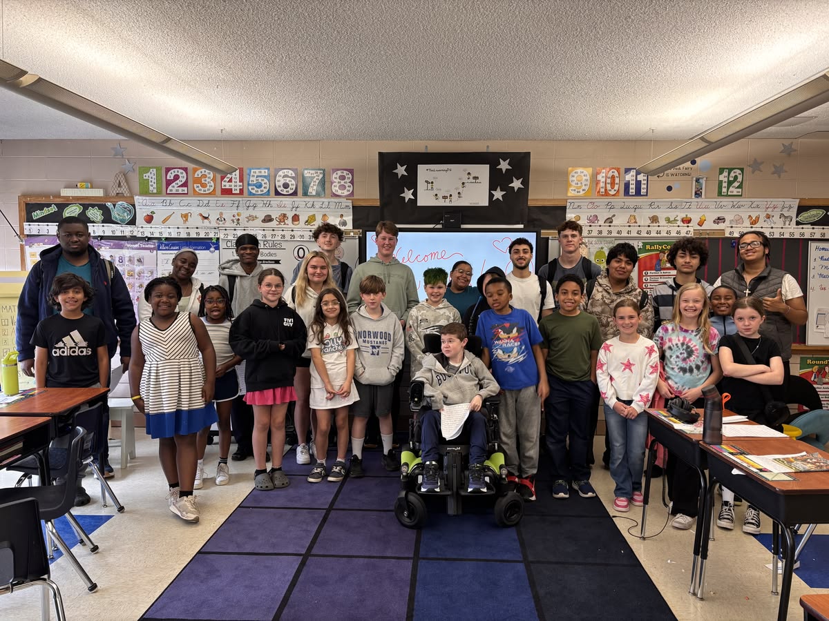 Students in Elizabeth Colahan's senior Life and Literature class corresponded all year with third graders from Stephanie Andrews class at the Oldham Elementary School